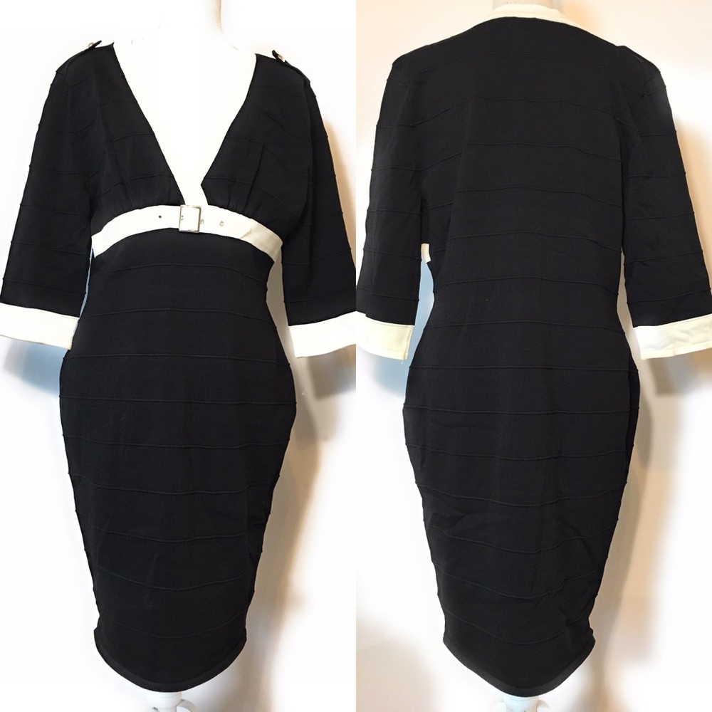 Baby phat fitted dress, Sz l/xl, black & cream